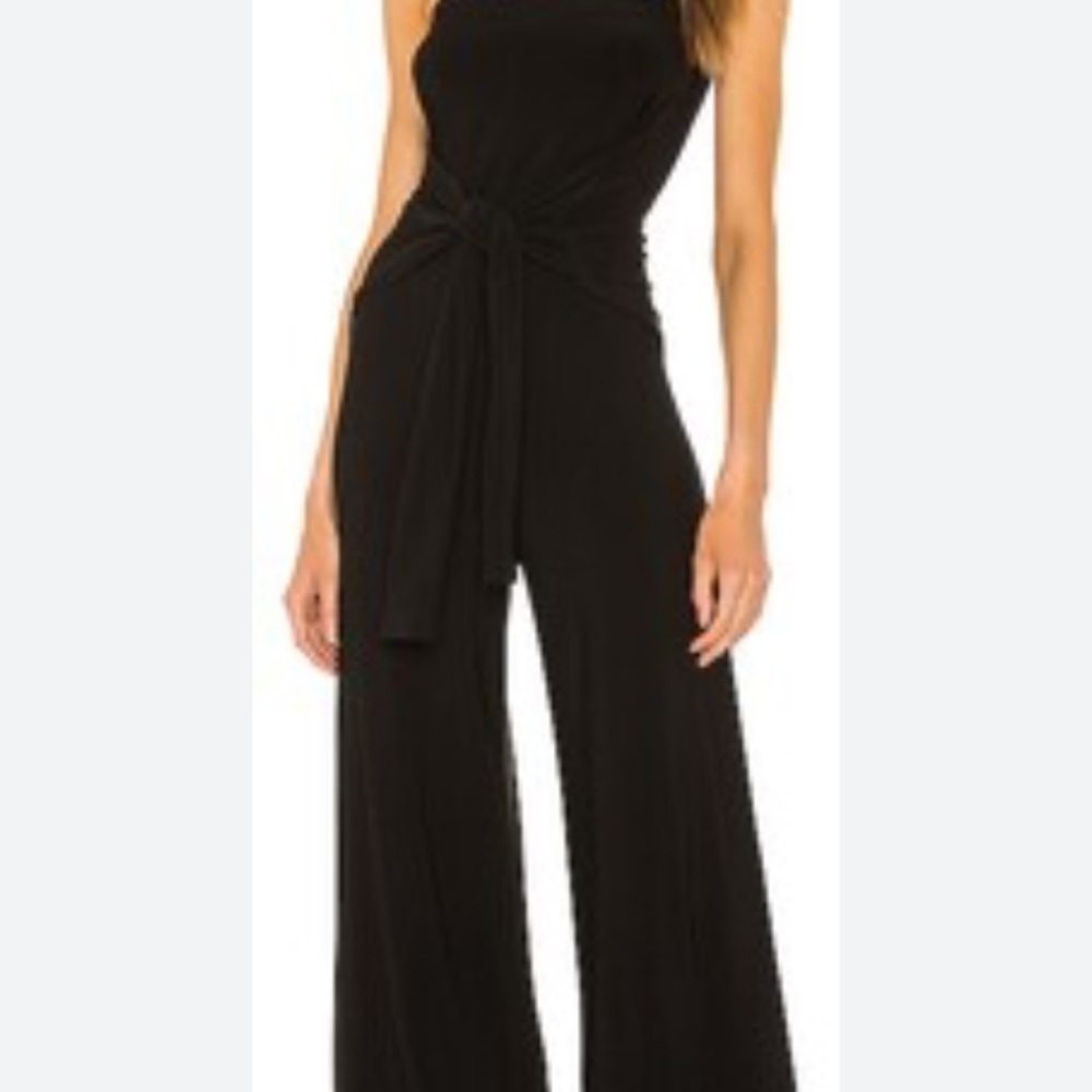 Norma Kamali Black Wide-Leg Jumpsuit with Fitted Bodice